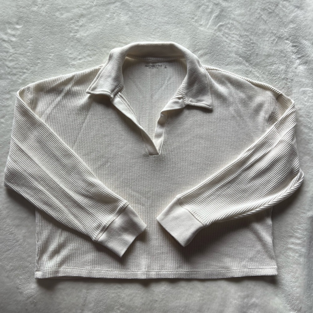 Cropped Waffle Sweater